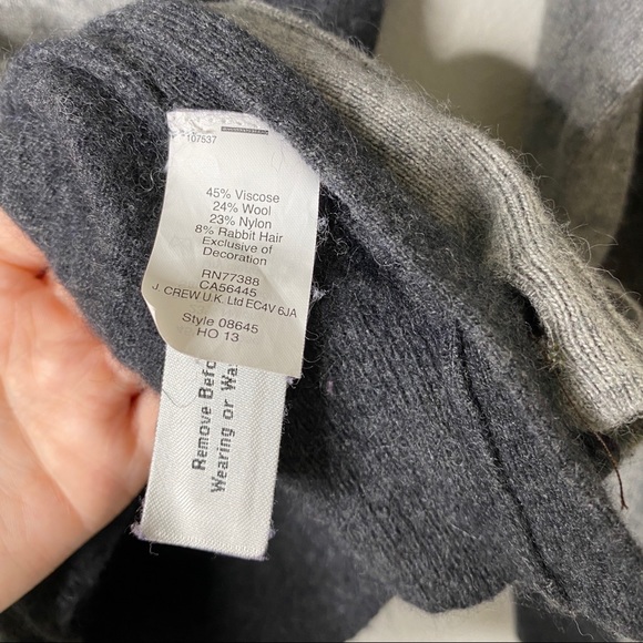 J Crew Wool Blend Side Button Color Block Sweater Large - Picture 7 of 9